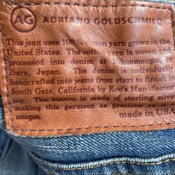 AG Distressed Straight Leg Button Fly Jeans with S925 Rivet. Made in USA - Picture 4 of 10